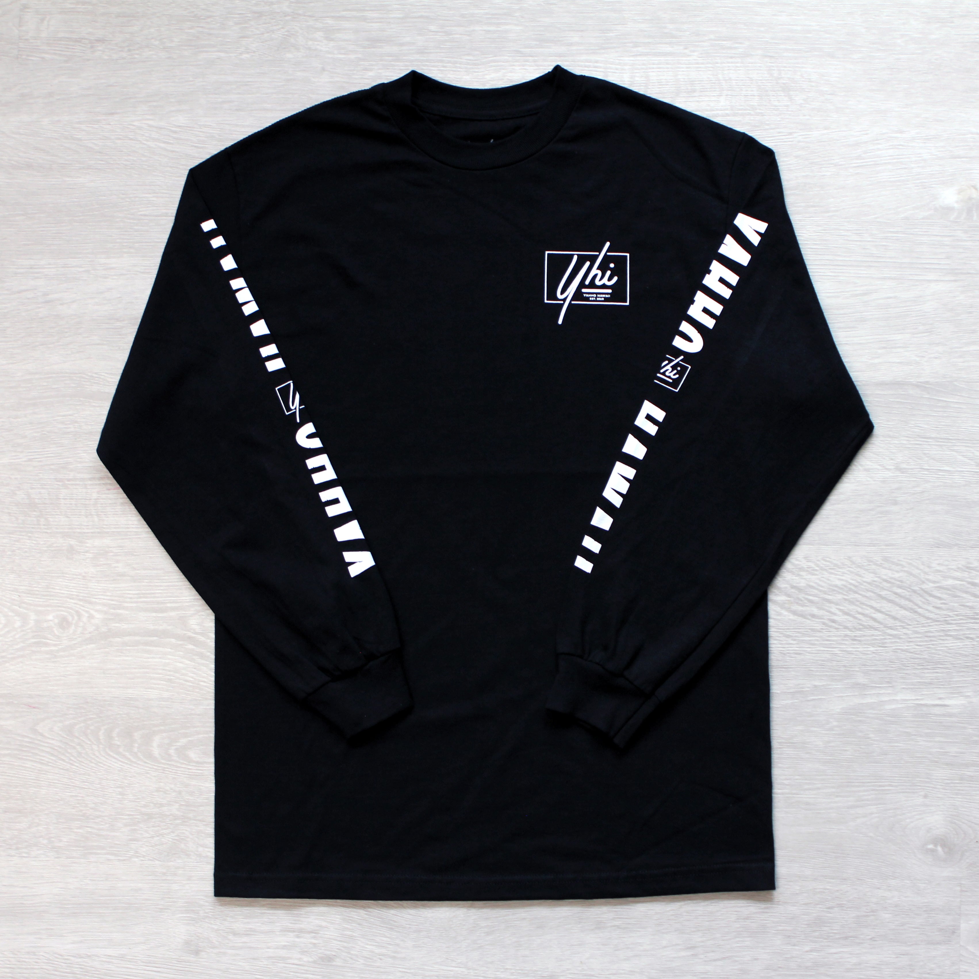 Yahho Hawaii More Shakas Less Fakas Long Sleeve Tee Black Front